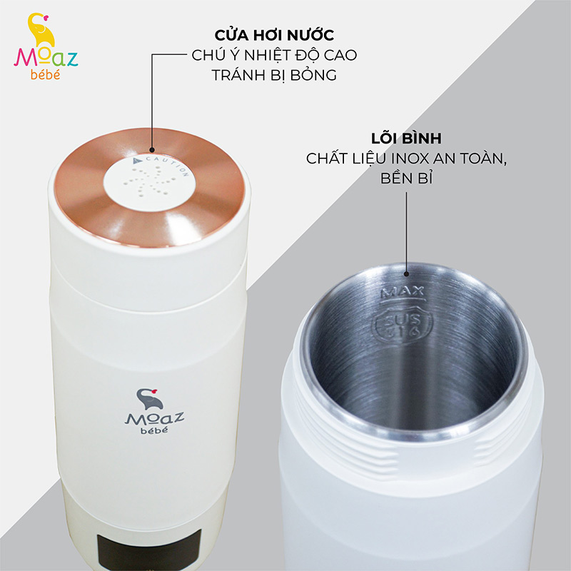 Moaz Bebe Portable Kettle MB-058 2 binh dun nuoc pha sua di dong mb058 2